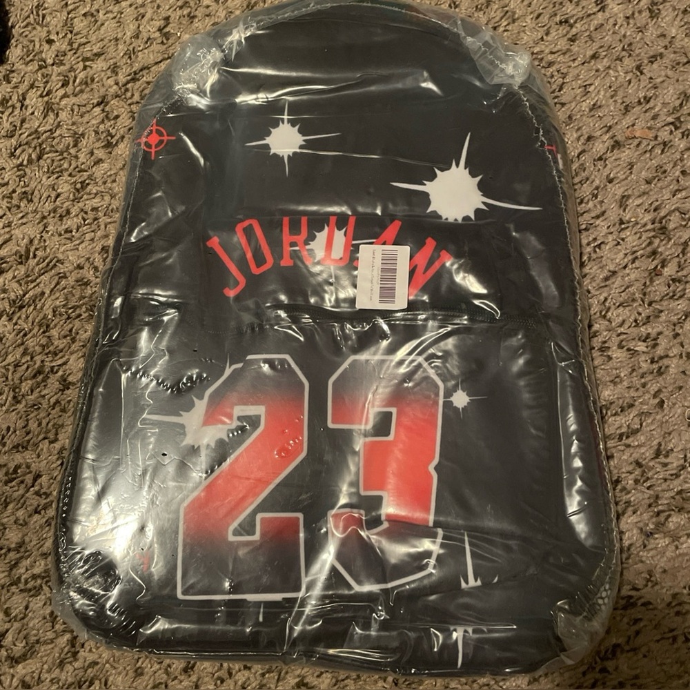 American Tourister Black and Red Kids Backpack